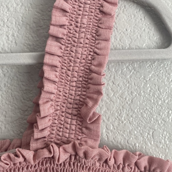 Lulus Sassy Sweetie Mauve Smocked Ruffled Peplum Tank Top Size X-Large - Picture 4 of 11